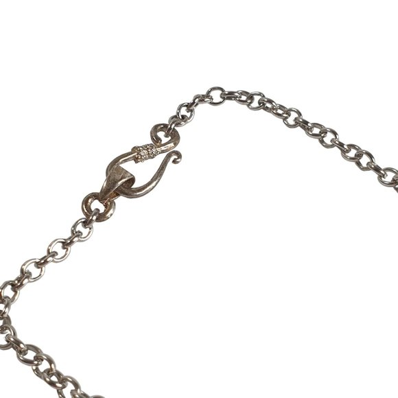 Mixed Medium Beaded Boho Silver Tone Metal Women Fashion Necklace 23" Length - Picture 5 of 6